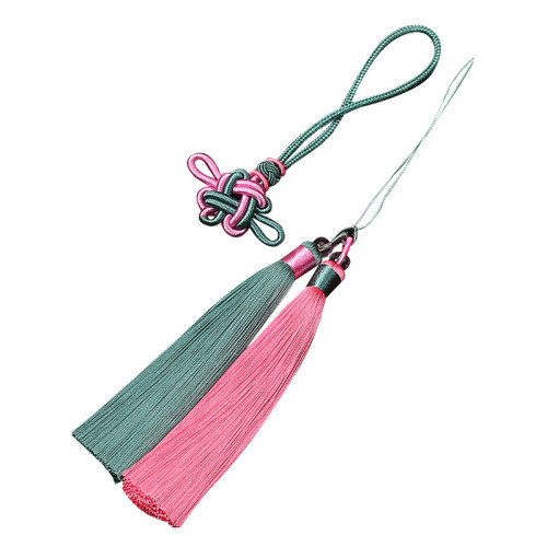 Chinese knot tassel double color matching double tassel tassel vertical smooth hanging DIY car pendant accessories manufacturer