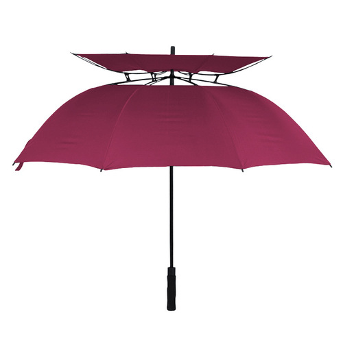 Golf 30-inch breathable double-layer automatic umbrella with long handle and extra large reinforced thick car anti-storm advertising umbrella