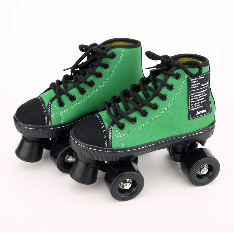 New canvas breathable flash wheel wear-resistant double-row skates pattern children adult skate wheel manufacturers supply