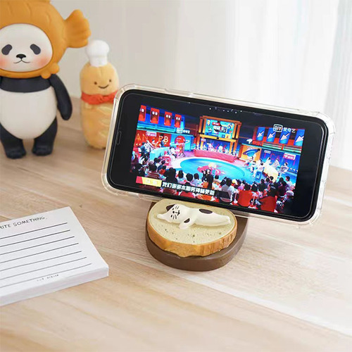 Resin Japanese groceries ZAKKA toast bag cat lazy mobile phone holder tablet IPAD holder INS couple gift