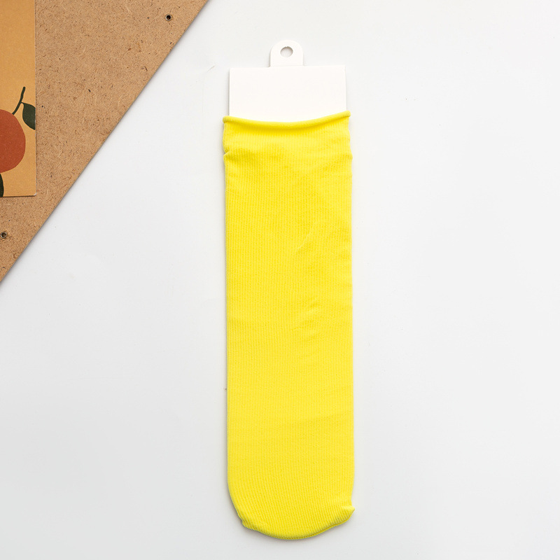 Calcetines de hielo para NIÑOS Calcetines de terciopelo de color sólido para niños grandes y pequeños calcetines para padres e hijos color brillante rayas verticales calcetines finos