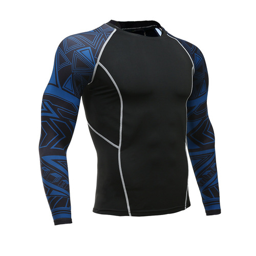 Arm muscle high elasticity sports tight clothing breathable quick dry T-shirt running fitness quick dry long sleeve men cycling clothes