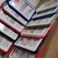 Beauty shoulder-shaped dual-color double transparency plastic transparent plastic student ID badge access card holder