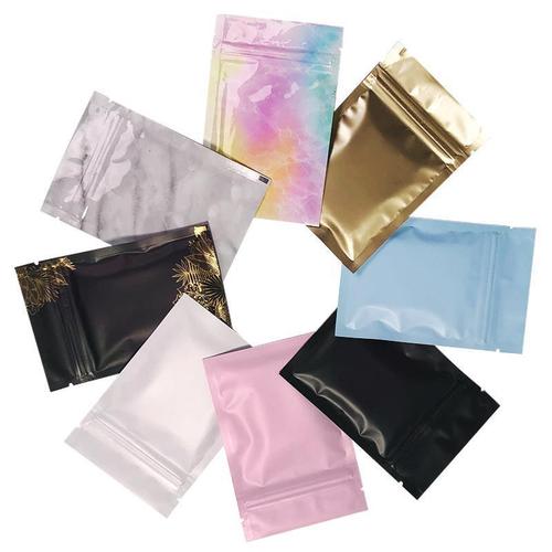 Colorful zipper plastic ziplock bag, earrings, plastic sealed small bag, jewelry sealed packaging bag, frosted blind bag, thickened