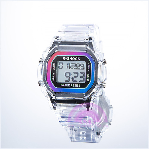 Ins celebrity unicorn sports electronic watch waterproof matcha green for men and women square student LED watch