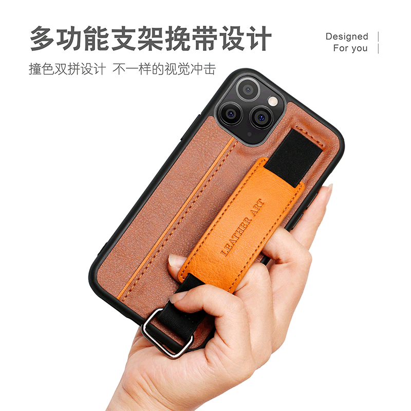 Suitable for iPhone15pro phone case Apple 11 bracket wrist strap phone case 16promax protective cover
