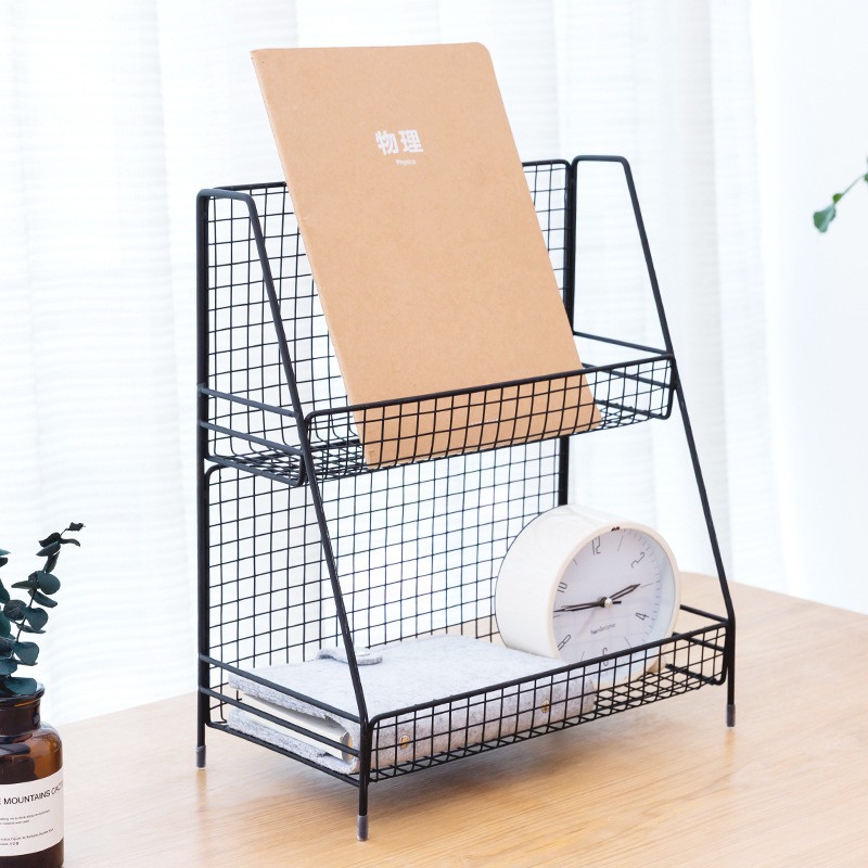 Estante de almacenamiento directo de fábrica de escritorio de múltiples capas de hierro dormitorio escritorio ins joyería cosméticos organizador de almacenamiento rack