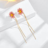 Silver needle, earrings, silver 925 sample, European style, flowered