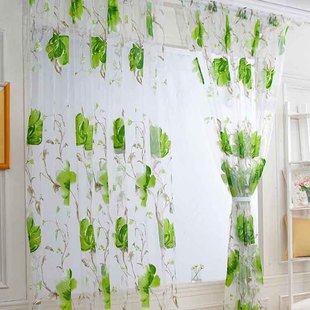 Offset Printing Ink Large Flower Window Screen Door Curtain Export Hot-Selling Partition Sheer Finished Fabric