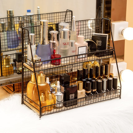 Estante de almacenamiento directo de fábrica de escritorio de múltiples capas de hierro dormitorio escritorio ins joyería cosméticos organizador de almacenamiento rack