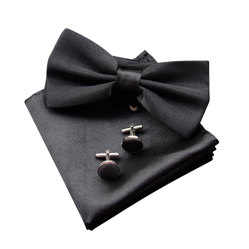Men's satin -colored collar handkerchief pocket square cuffling…