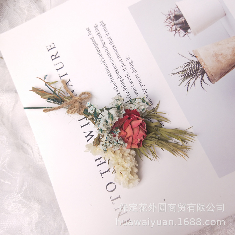 Mini ramo de flores secas, caja de regalo de rosas, decoración de tarjetas, material DIY, accesorios de fotografía, regalos de flores
