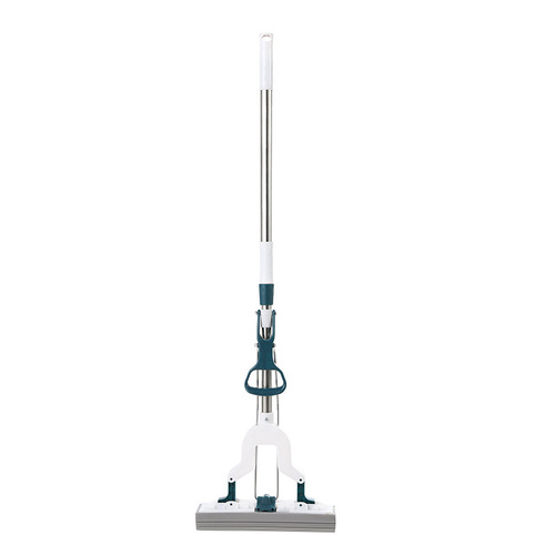 Sponge lazy mop, hand wash-free, foldable telescopic pole to squeeze water, household floor mop, water-absorbent collodion mop wholesale
