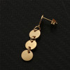 Fashionable design earrings stainless steel with letters with tassels, Korean style, simple and elegant design