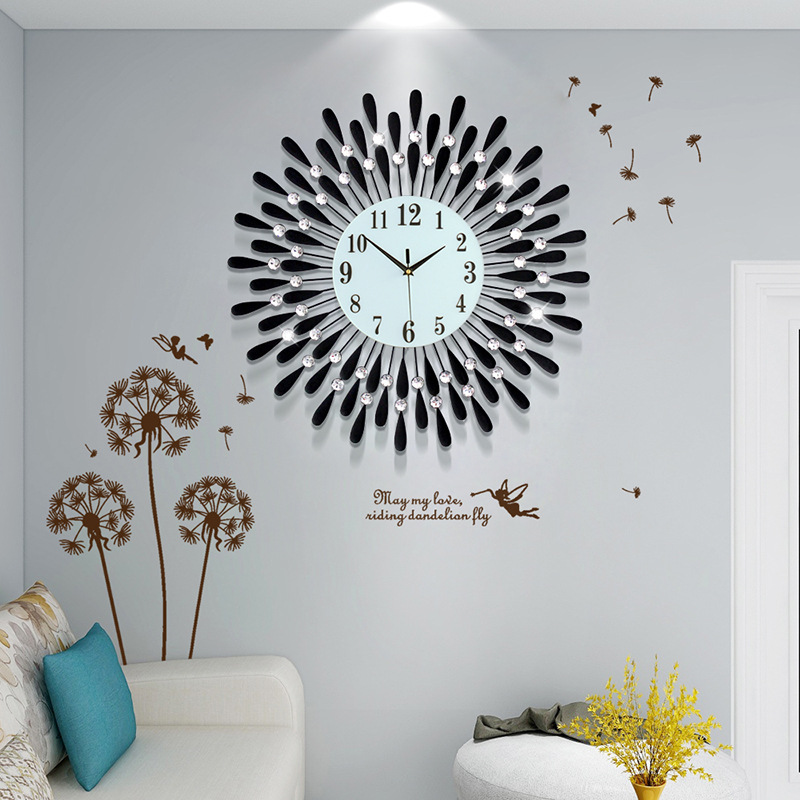 Reloj de gypsophila Reloj de pared Sala de estar Moda Alta Sensación Simple Ligero Decoración de lujo Colgante de pared Restaurante Reloj silencioso
