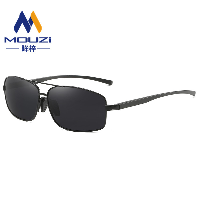 Outdoor Men's Polarized Sunglasses 2458 Aluminum Magnesium Sports Sunglasses Metal Spring Leg Retro Box Sunglasses