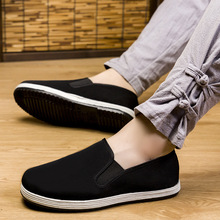 休闲鞋男春夏款老北京布鞋男军单舒适工作鞋手工5层底黑布男鞋