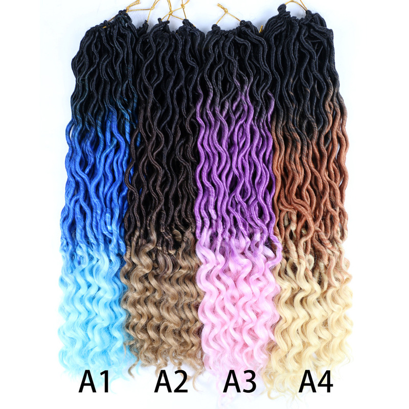 Cross-border explosions chemical fiber dirty braid wig up and down curly Goddess locs Xuchang spot direct sales
