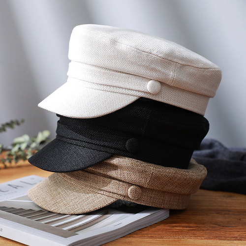 Hat women's spring and summer internet celebrity beret navy hat autumn and winter fashion Korean style casual octagonal retro peaked cap