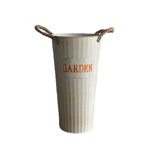 Dry flower bucket flower arranging device high flower bucket flower shop decoration iron bucket dry flower bucket American flower tube floor-standing vase iron bucket