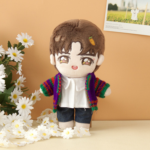 20cm cotton doll plush toy doll baby clothes denim suspenders pants celebrity doll doll replacement clothes