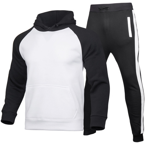 Autumn/Winter Men's Fashion Brand Hooded Sweatshirt Set for Men, Hooded Padded Sweatshirt, Solid Color Sweatshirt