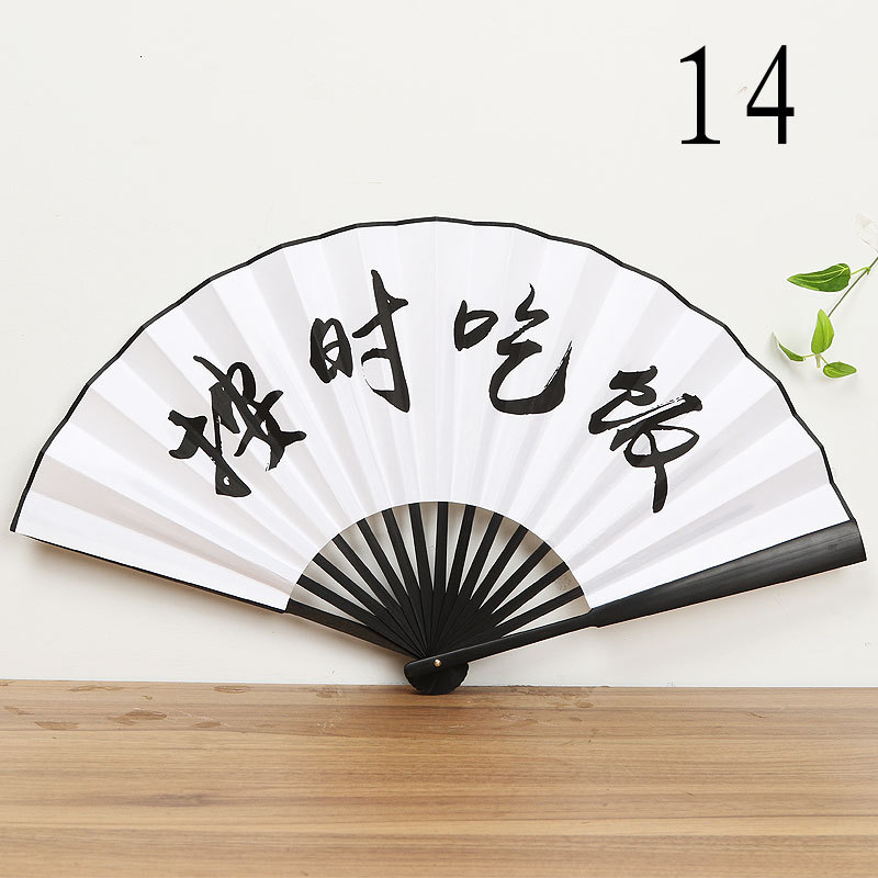 Hanfu tela de seda de estilo chino LOGOTIPO ventilador plegable de mango largo Bar disco saltando ventilador de estilo antiguo al por mayor ventilador de publicidad de fábrica