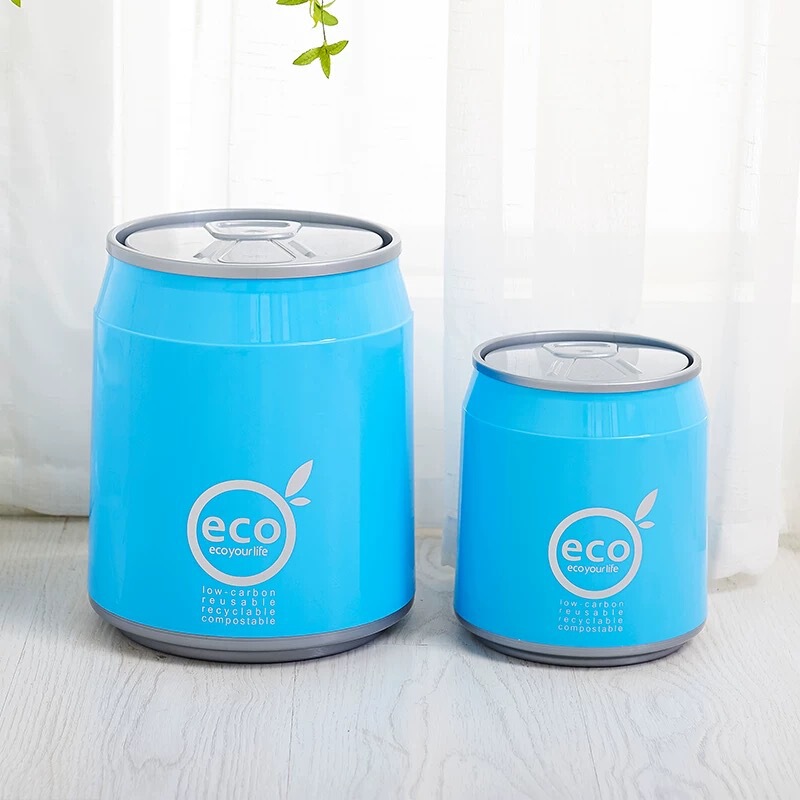Creative Coke can trash can bathroom kitchen living room plastic cans household automatic flip bucket