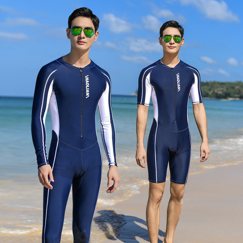 Hao Lian 2023 New Sunscreen Swimsuit Men's Swimming Trunks Five-point Swimming Suit Adult Quick-drying Foreign Trade One-piece Swimsuit Hao Lian 2023 New Sunscreen Swimsuit Men's Swimming Trunks Five-point Swimming Suit Adult Quick-drying Foreign Trade One-piece Swimsuit