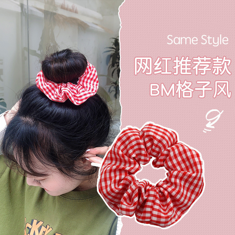 Sueño de la muchacha sirena Ji malla intestino grueso banda de goma banda de pelo cuerda de pelo accesorios para el cabello simple lindo Hada Mori tocado