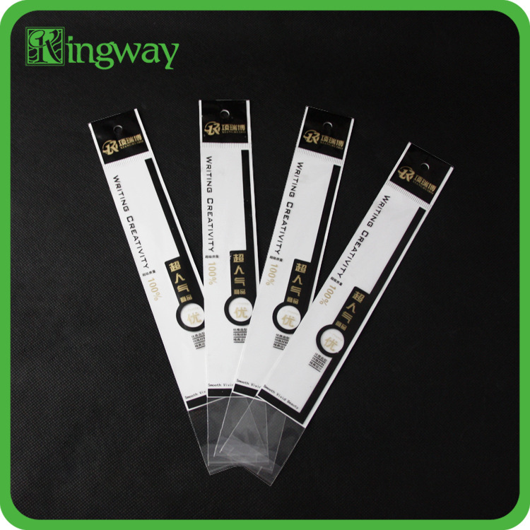 厂家直销白色opp卡头袋 化妆品工具眼线笔包装袋 长条自粘袋
