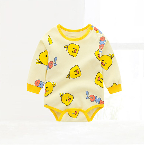 Baby HAI Newborn Baby All-in-One Suit Pure Cotton Autumn/Winter Korean Version Children Long Sleeve Puddle Suit Wholesale Crawling Suit Dropshipping