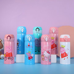 不鏽鋼雙空彈跳保溫杯 卡通兒童小豬便攜水杯 創意童趣彈跳杯logo