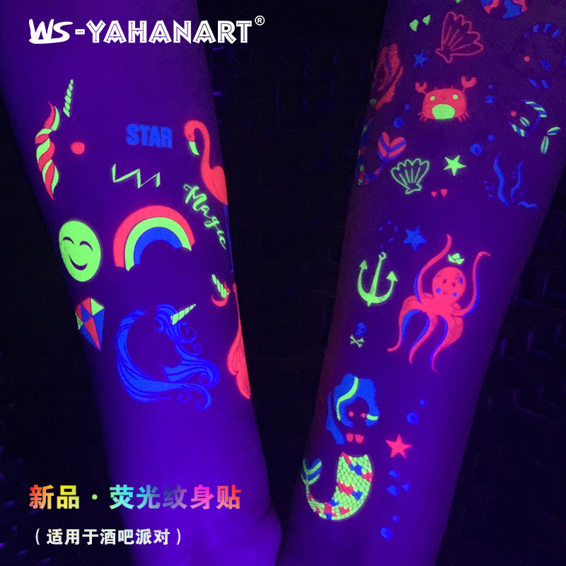 Tatuajes Temporales Fluorescentes de Papel de Transferencia al Agua para Fiestas