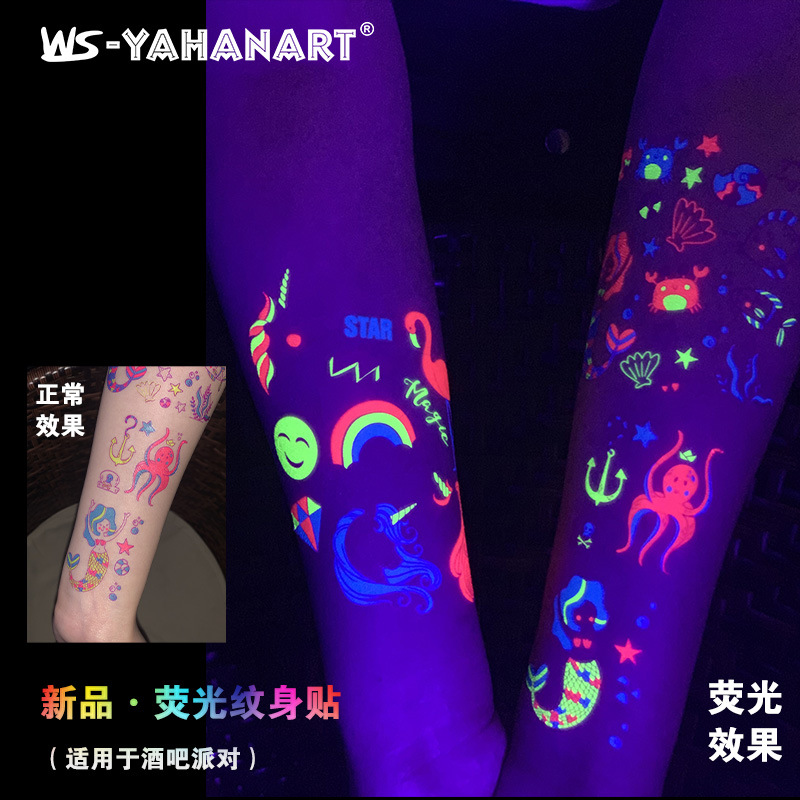 Tatuajes Temporales Fluorescentes de Papel de Transferencia al Agua para Fiestas