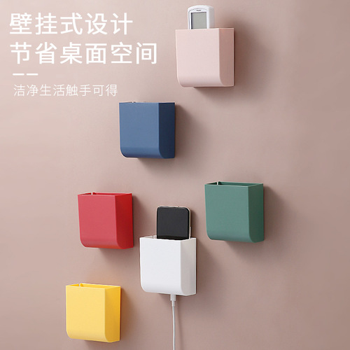 Wall-mounted pen holder stationery storage box, wall-mounted office desk storage box, mobile phone charging accessory box, street stall
