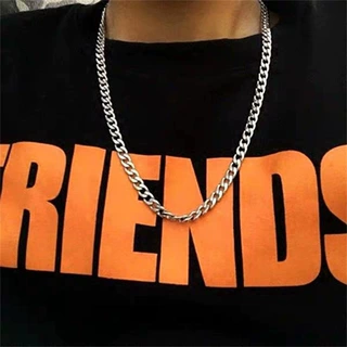 潮男女不掉色钛钢项链古巴链NK链欧美简约个性hiphop嘻哈项链60cm