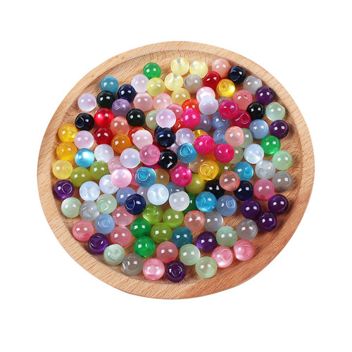 Cheongsam buttons, resin jade buttons, Tang suit, Hanfu, dark eye, partial hole, pearlescent buttons, shirt, chiffon round beads accessories