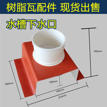 树脂瓦屋面配件齐全水槽下水口 PVC塑料瓦配件 屋顶建材装饰瓦