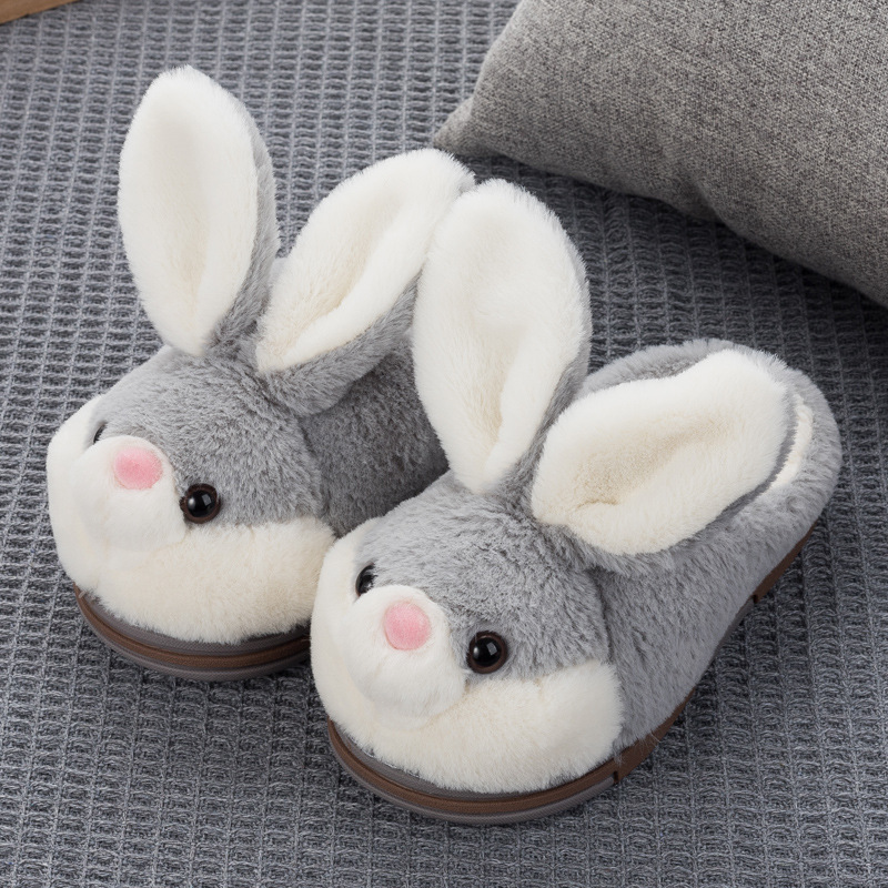 Woman Lady Plush Velvet Closed-Toe Adjustable Spring Autumn Bedroom Warm Soft Breathable Machine Washable House Shoes_voghion.com