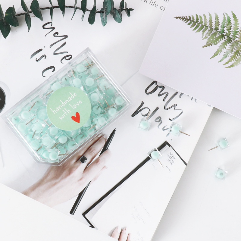 Colorful Pushpin Creative Cute Square Colorful Plastic Pushpin Candy Transparent Letter P Pushpin for Corkboard