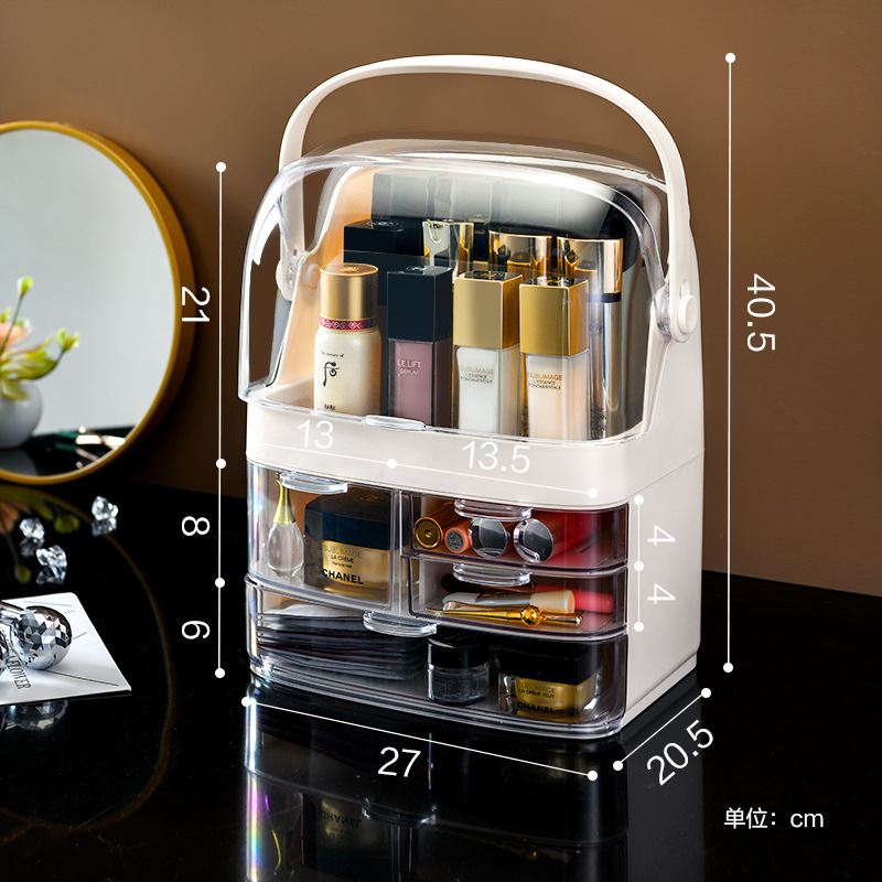 Internet celebridad multi-funcional transparente maquillaje vestidor caja cajón portátil separado caja de almacenamiento hogar productos de cuidado de la piel caja de almacenamiento
