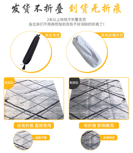 Cross-border ins style living room carpet floor mats simple and atmospheric Nordic modern printed carpet bedroom bedside blanket wholesale