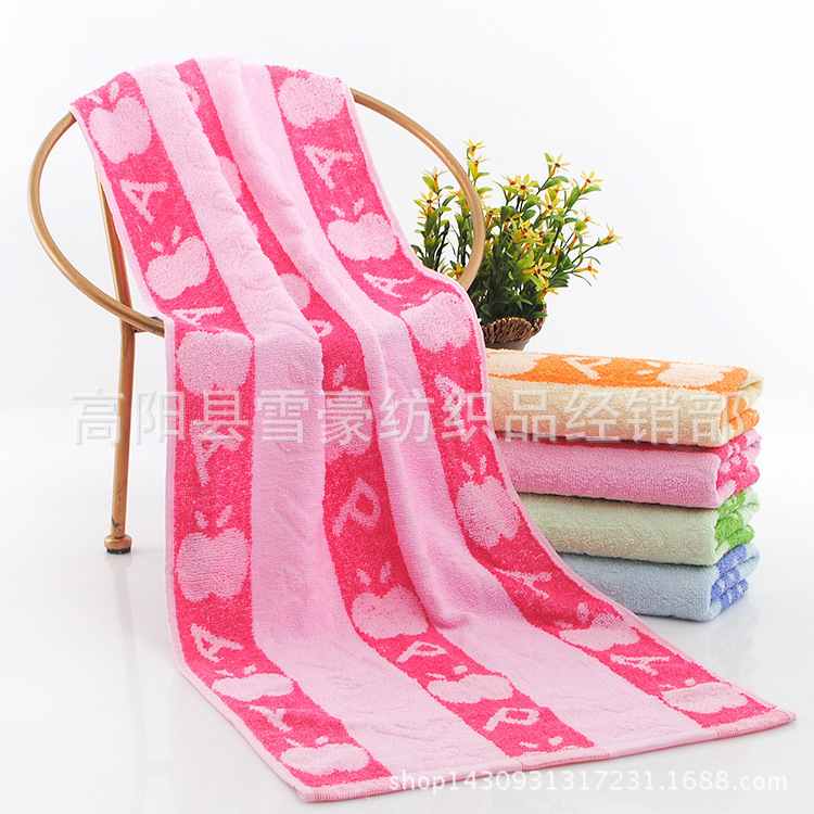 Extra-Long Jacquard Cheap Bath Towel Manufacturer Wholesale 100g Cotton Towel Bath Towel Floral Promotional Bath Towel 34/Thickened