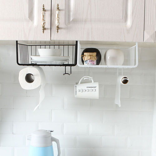 Under cabinet hanging rack kitchen hanging storage rack wall cabinet hanging rack storage rack wardrobe hanging basket partition hanging basket under