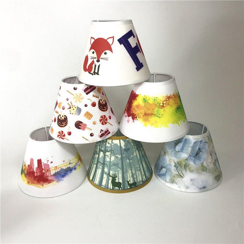 [Xianfan] tela PVC niños dibujos animados de impresión pantalla lámpara de mesa lámpara de pared lámpara de DIY accesorios de iluminación PC