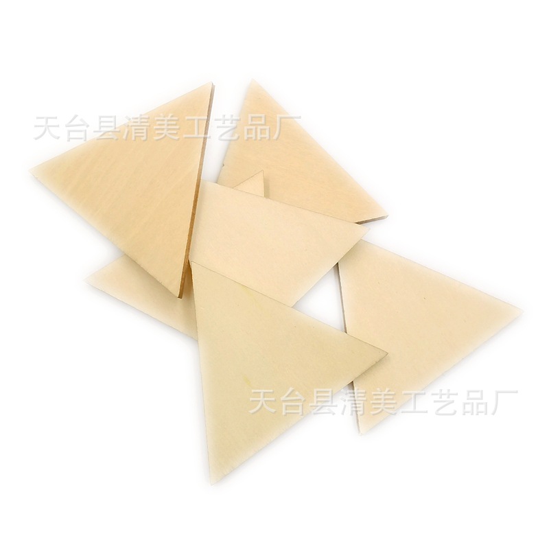 30-160mm versión de tilo de madera triángulo de madera hoja de madera decoración triángulo hoja de madera colgante de artesanía