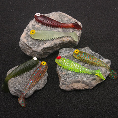 Simulated Fishing Lure Soft Night Glow Fish Bait 5.5cm Fishy Soft Plaster Fake Lure T-Tail Small Fish Factory Wholesale 6 Colors