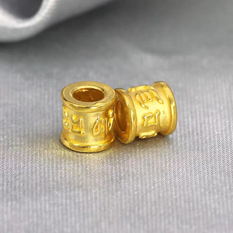 Gold Six-character Mantra Passepartout 3D Hard Gold Foot Gold Six-character Proverbs Daming Mantra Transfer Bead Handstring Pendant DIY Gold Six-character Mantra Passepartout 3D Hard Gold Foot Gold Six-character Proverbs Daming Mantra Transfer Bead Handstring Pendant DIY