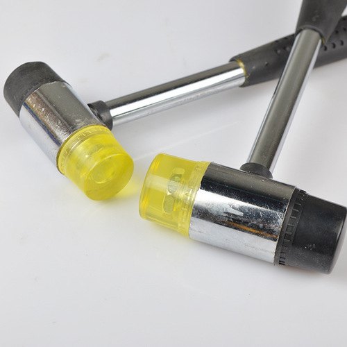 Hardware decoration tools for laying tiles on doors and windows, leather hammer, black glue handle, steel handle, replaceable double-headed rubber installation hammer
